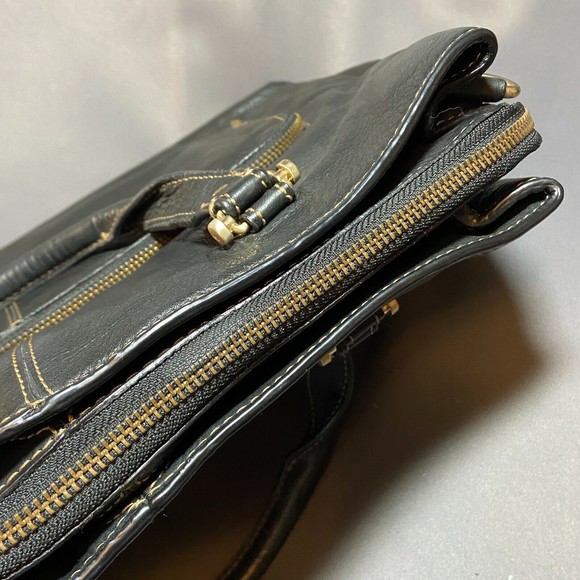 Liz Claiborne Business Class Brown Leather Brief Case Tote Bag - Picture 10 of 12